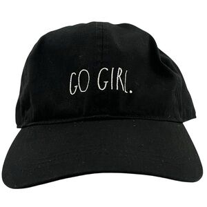 Rae Dunn's 'Go Girl' Adjustable Black Ball Cap